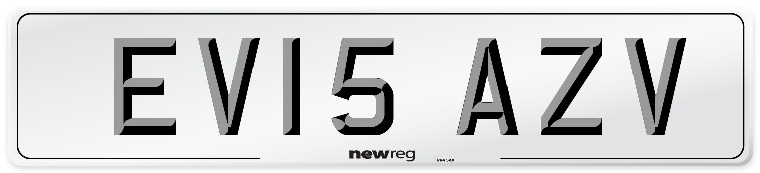 EV15 AZV Number Plate from New Reg